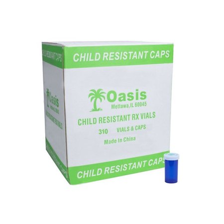 OASIS Blue Prescription Vials, 13 Dram, 310 Per Case 13D-B
